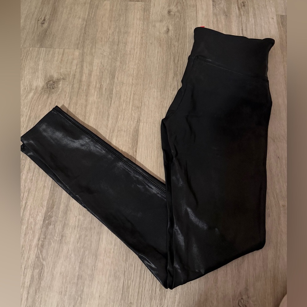 SPANX Faux Leather Leggings in Black
